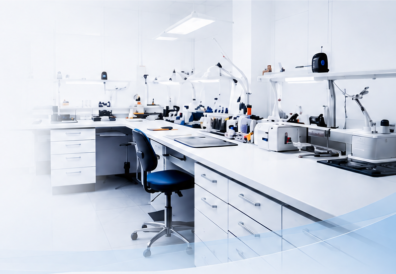 Nowoczesne stanowisko pracy w laboratorium protetycznym Kubić Dentallab.